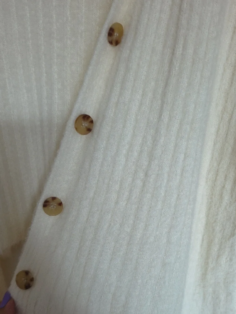 Love Tree Cream Open-Front Ribbed Cardigan - Picture 3 of 3